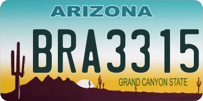 AZ license plate BRA3315