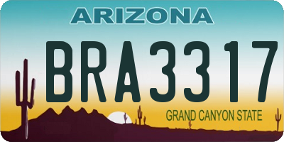AZ license plate BRA3317