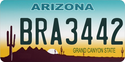 AZ license plate BRA3442