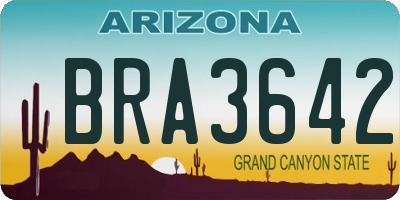 AZ license plate BRA3642
