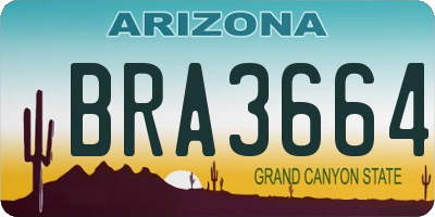 AZ license plate BRA3664