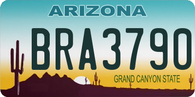 AZ license plate BRA3790