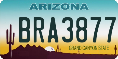 AZ license plate BRA3877