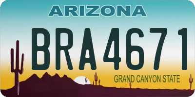 AZ license plate BRA4671
