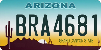 AZ license plate BRA4681