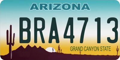 AZ license plate BRA4713