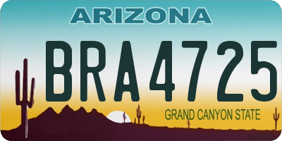 AZ license plate BRA4725
