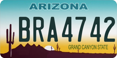 AZ license plate BRA4742