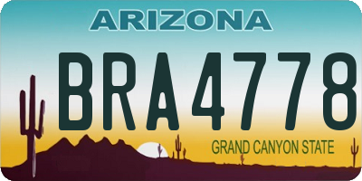 AZ license plate BRA4778