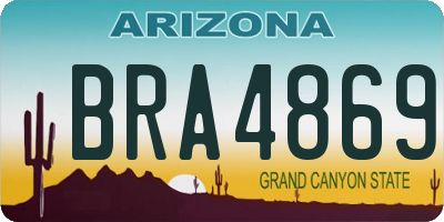 AZ license plate BRA4869