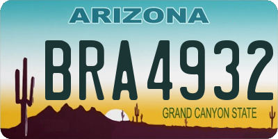 AZ license plate BRA4932