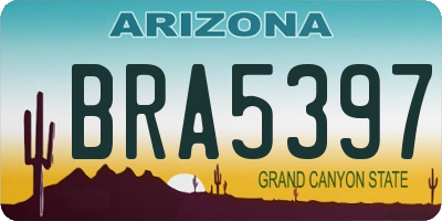 AZ license plate BRA5397