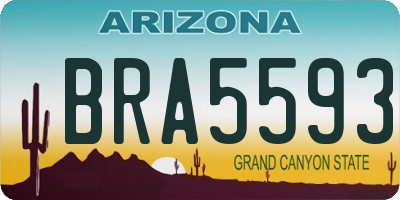 AZ license plate BRA5593