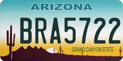 AZ license plate BRA5722