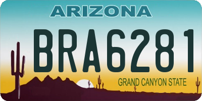 AZ license plate BRA6281
