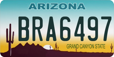 AZ license plate BRA6497