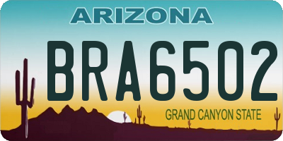 AZ license plate BRA6502