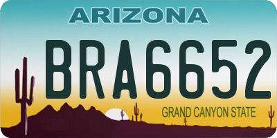 AZ license plate BRA6652