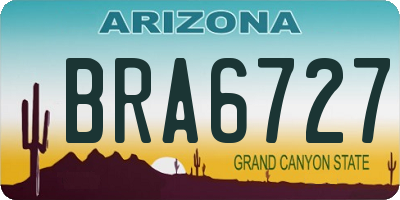 AZ license plate BRA6727