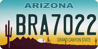 AZ license plate BRA7022