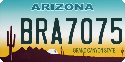 AZ license plate BRA7075