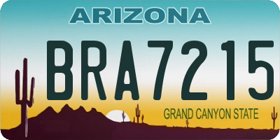 AZ license plate BRA7215