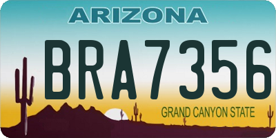 AZ license plate BRA7356
