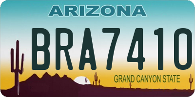 AZ license plate BRA7410