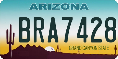 AZ license plate BRA7428