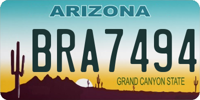 AZ license plate BRA7494