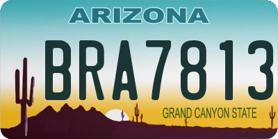 AZ license plate BRA7813