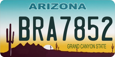 AZ license plate BRA7852
