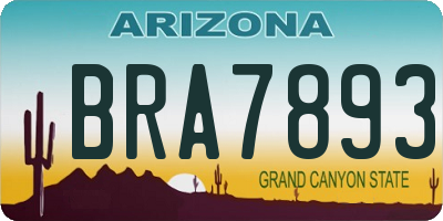 AZ license plate BRA7893