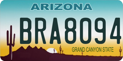AZ license plate BRA8094