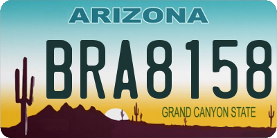AZ license plate BRA8158