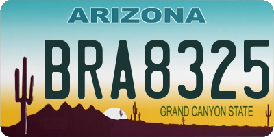 AZ license plate BRA8325