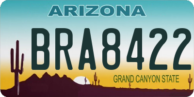 AZ license plate BRA8422