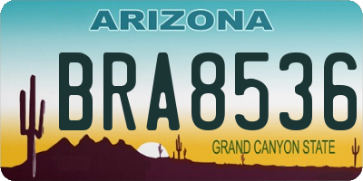 AZ license plate BRA8536