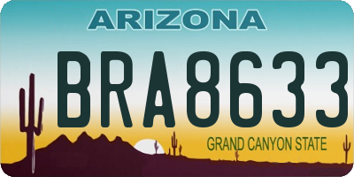 AZ license plate BRA8633