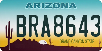AZ license plate BRA8643