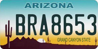 AZ license plate BRA8653
