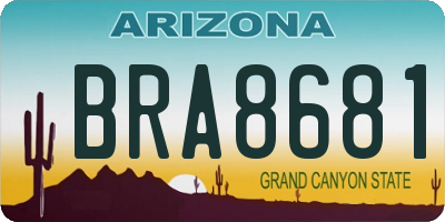 AZ license plate BRA8681