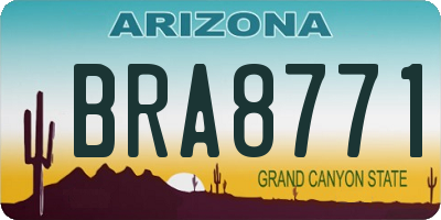 AZ license plate BRA8771