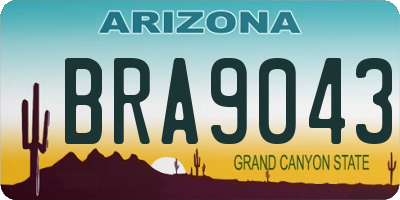 AZ license plate BRA9043
