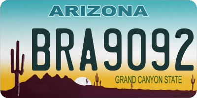 AZ license plate BRA9092