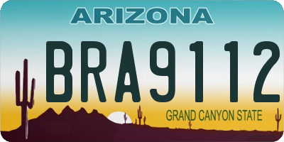 AZ license plate BRA9112