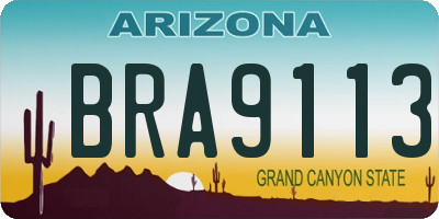 AZ license plate BRA9113