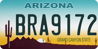 AZ license plate BRA9172