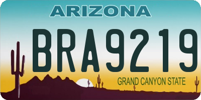 AZ license plate BRA9219