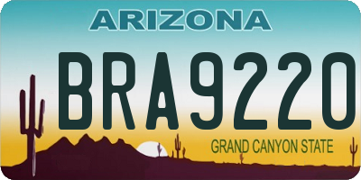 AZ license plate BRA9220